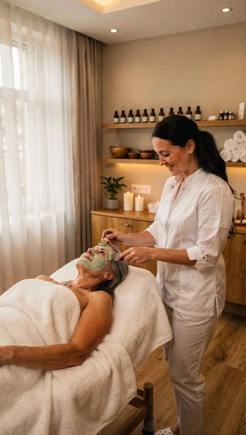 Zarte Architektur der Kuranlage, die den Charme der Stadt widerspiegelt.